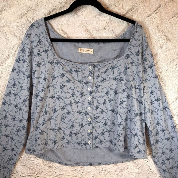 Lucky Brand Blue Floral Blouse - Picture 6 of 14